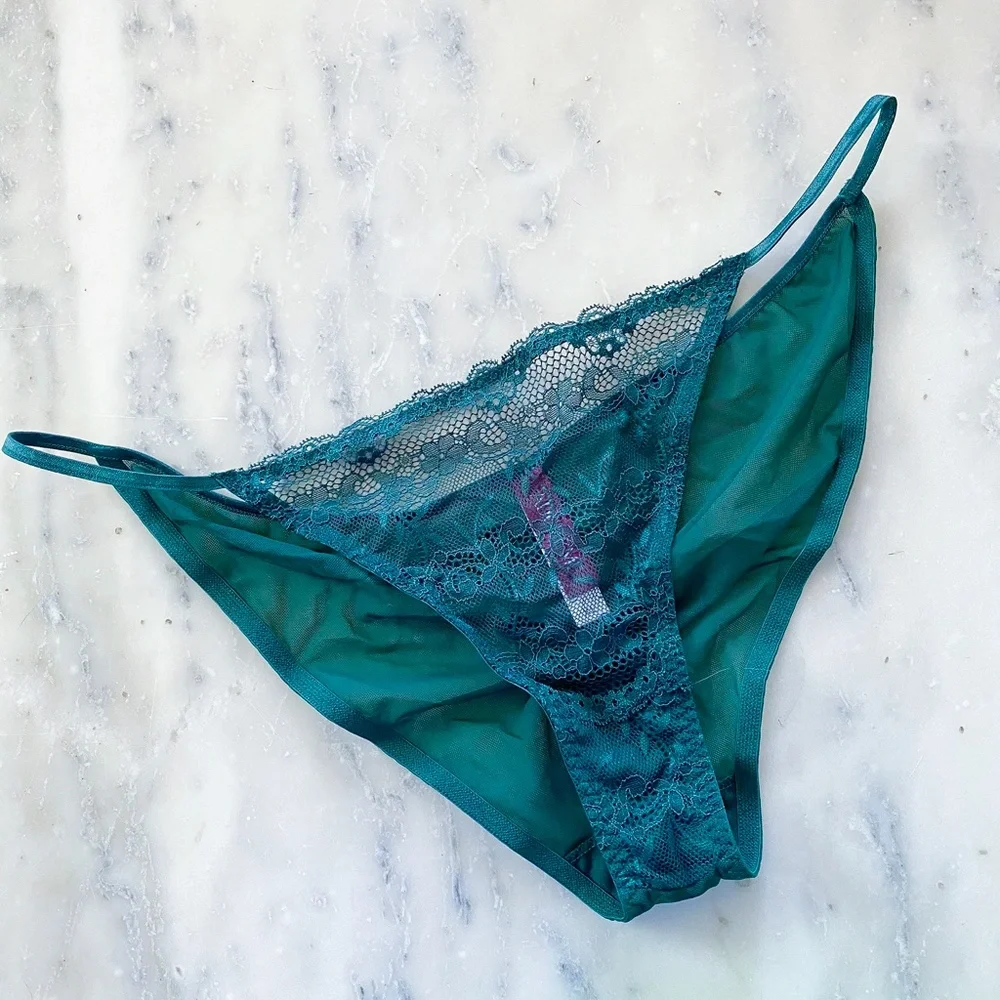 AM Mesh CHEEKINI Panties String Emerald Green